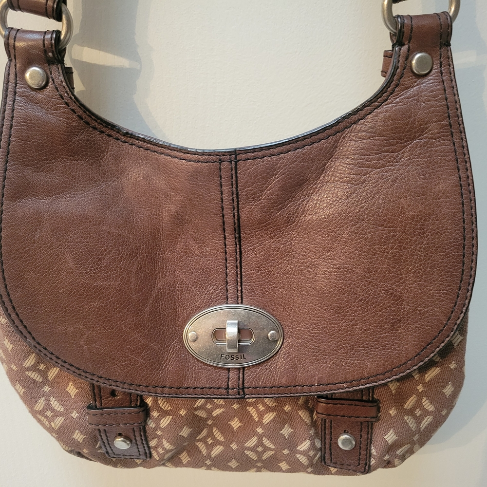 Fossil Brown and Tan Shoulder Bag